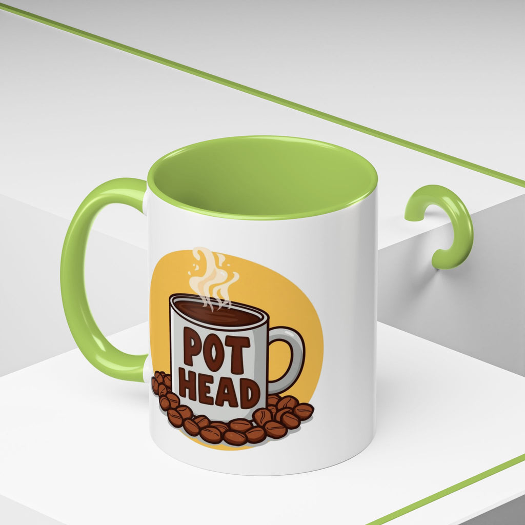 Coffee Mug - Funny coffee "Pot Head" Accent Mug (11/15oz)