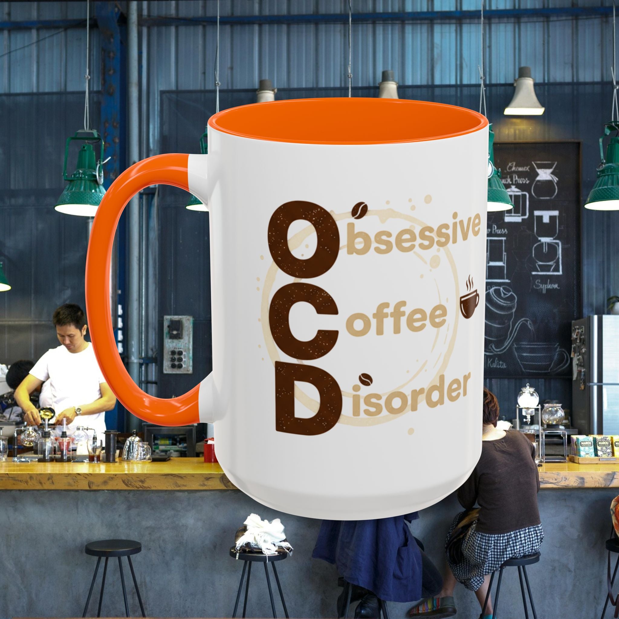 Coffee Mug — "Obsessive Coffee Disorder" Accent Ceramic Mug (11/15oz)