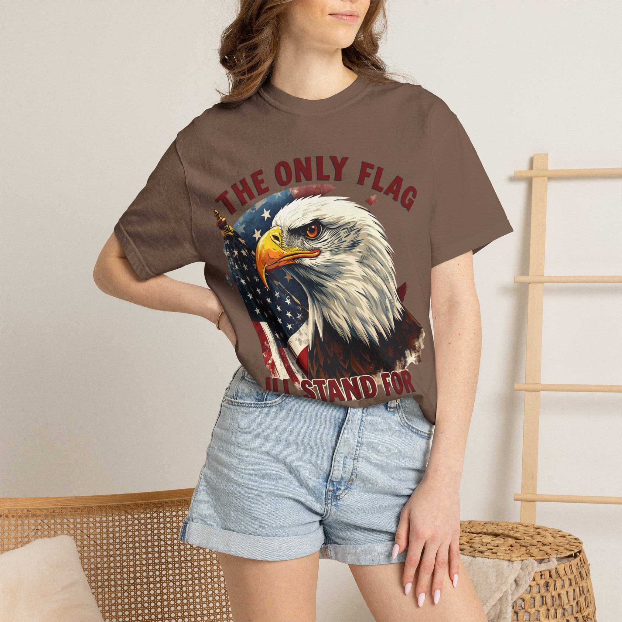 Patriotic Eagle T-Shirt — "The Only Flag I'll Stand For"