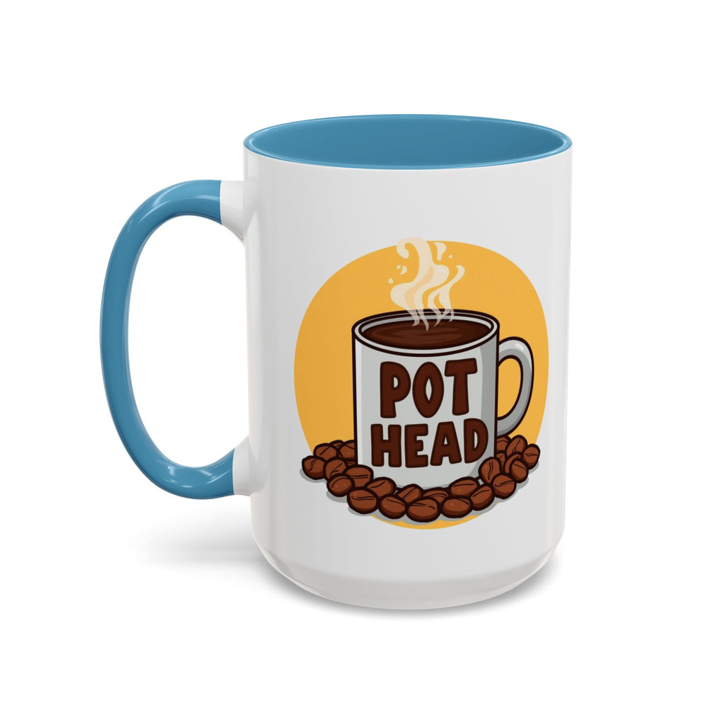 Coffee Mug - Funny coffee "Pot Head" Accent Mug (11/15oz)