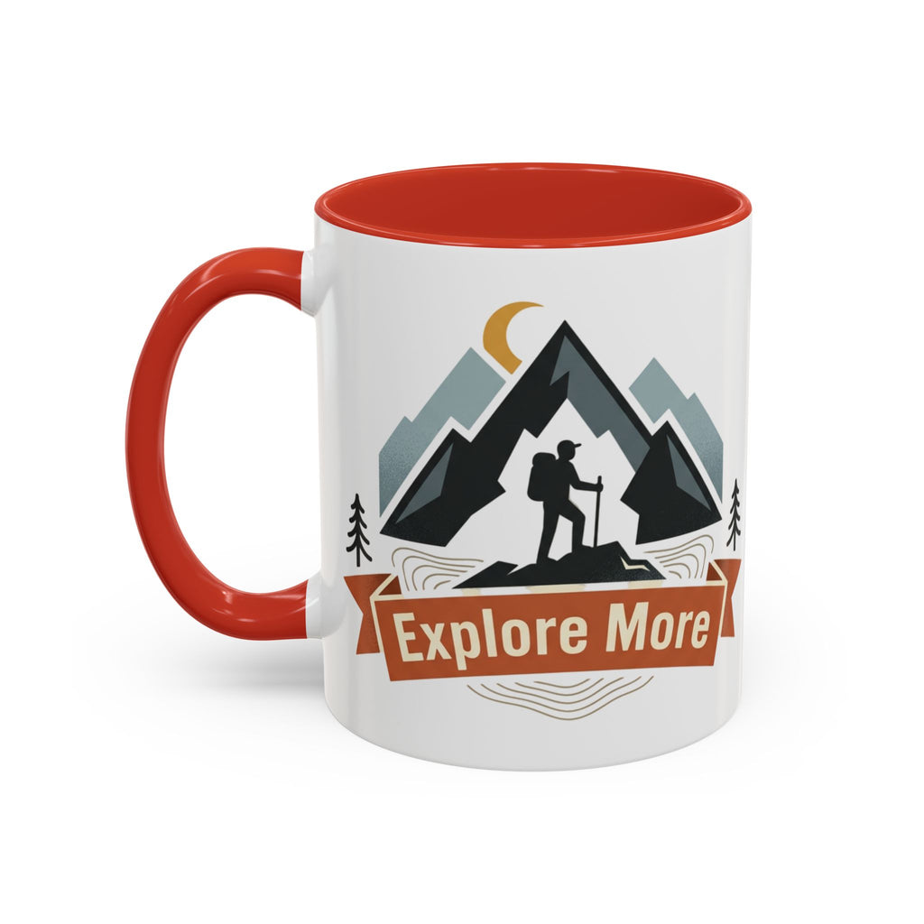 Adventure Coffee Mug — "Explore More" Mountain Camping Accent Mug (11/15oz)