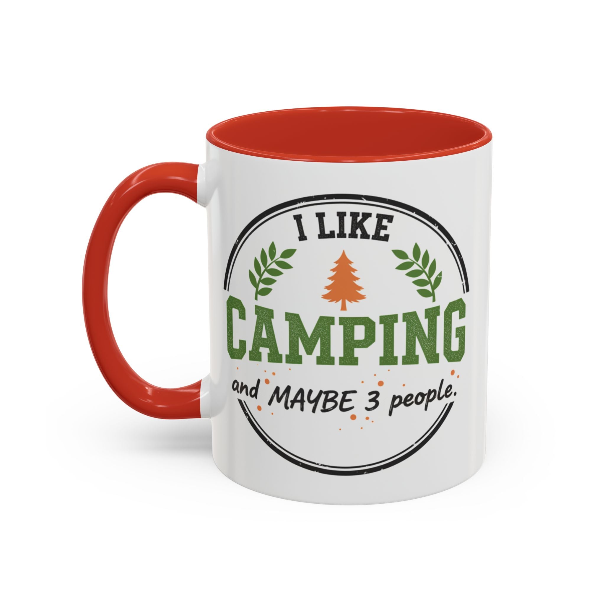 Funny Camping Accent Coffee Mug — I like CAMPING and MAYBE 3 people.