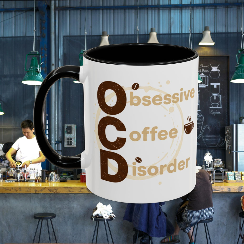 Coffee Mug — "Obsessive Coffee Disorder" Accent Ceramic Mug (11/15oz)