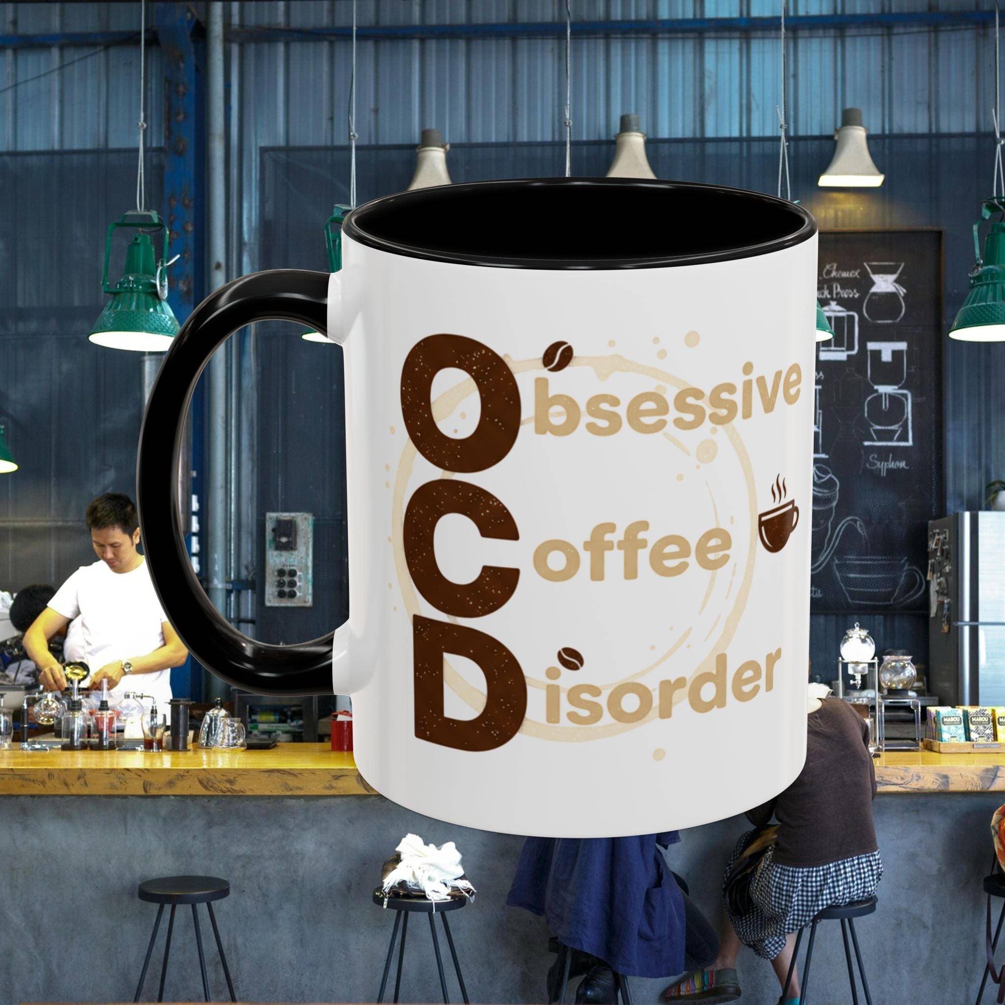 Coffee Mug — "Obsessive Coffee Disorder" Accent Ceramic Mug (11/15oz)