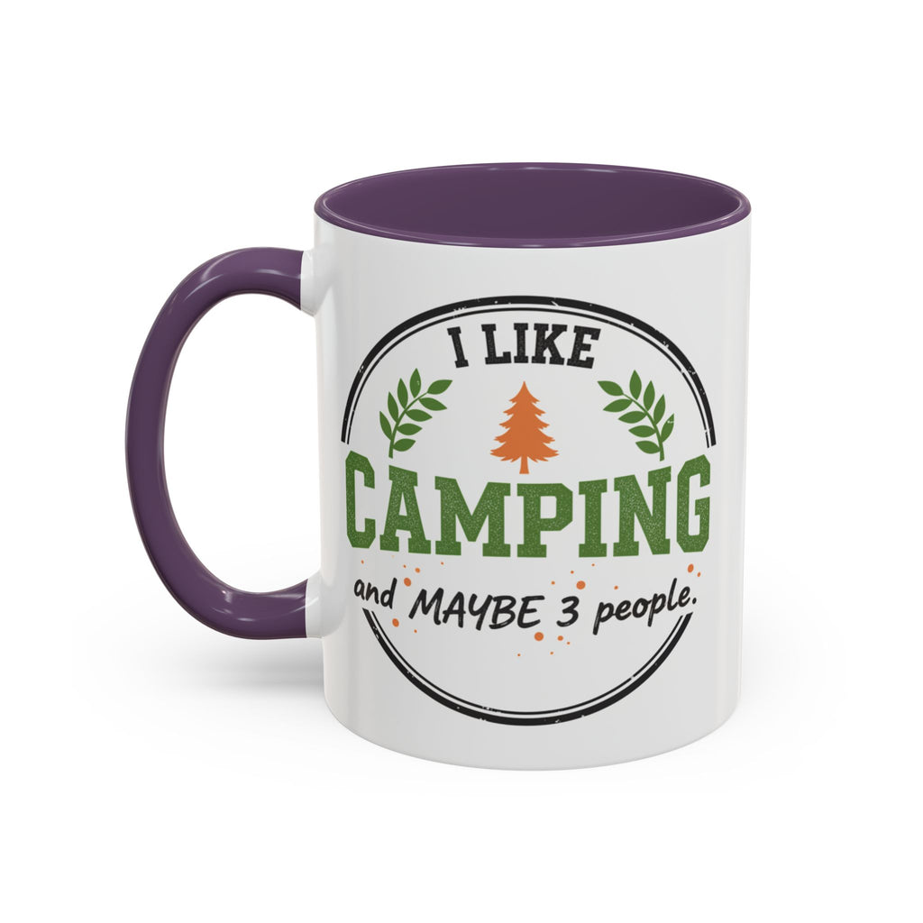 Funny Camping Accent Coffee Mug — I like CAMPING and MAYBE 3 people.