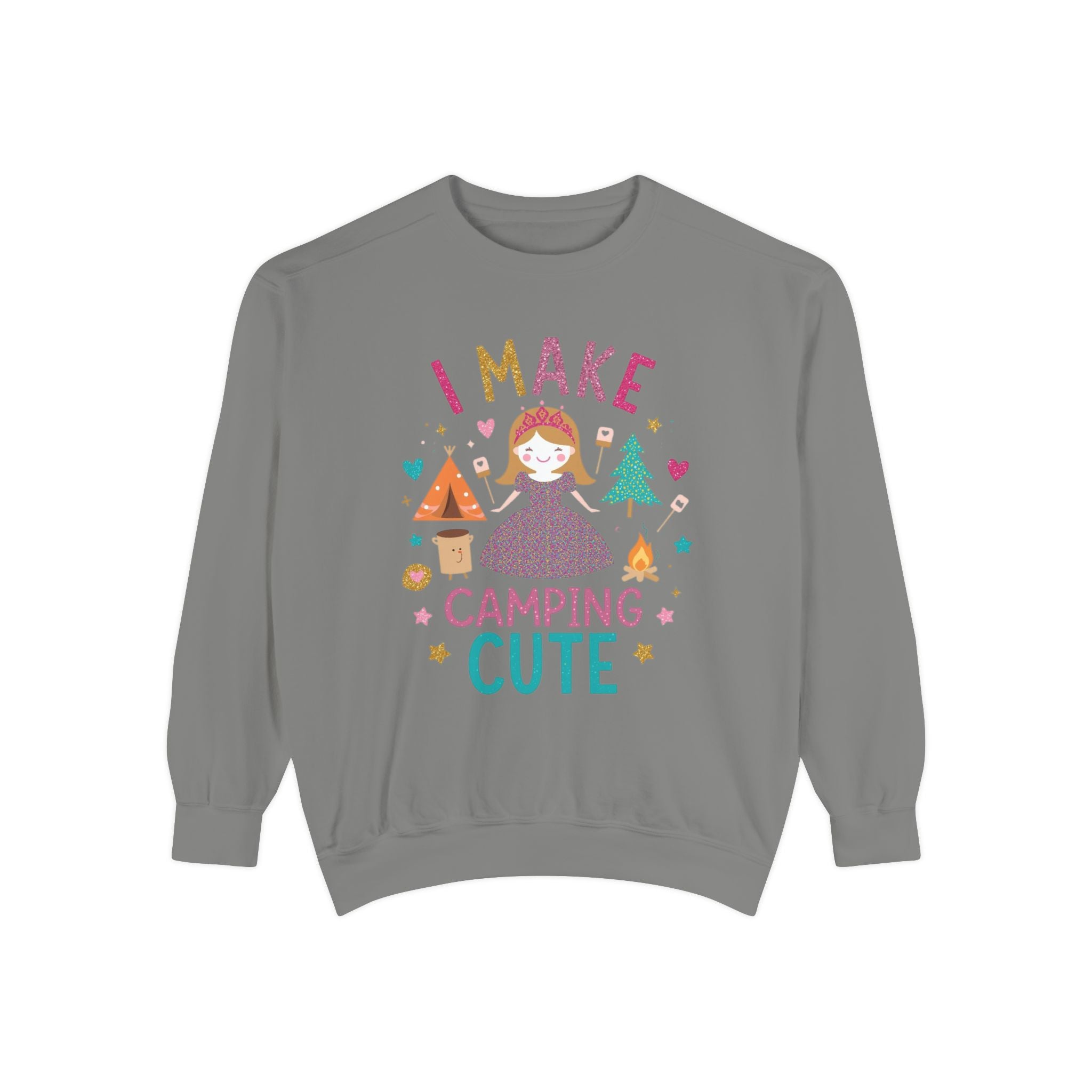 I Make Camping Cute Sweatshirt – "I Make Camping Cute" Graphic Crewneck