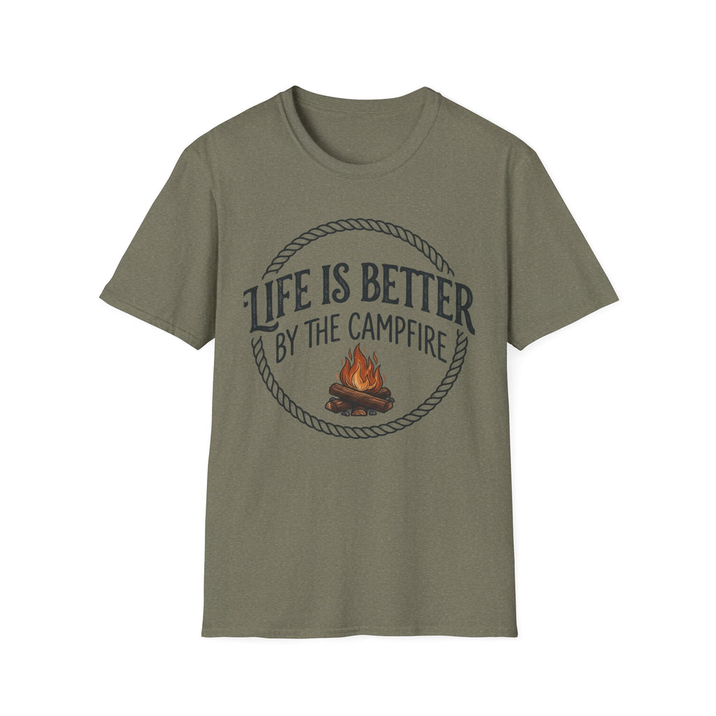 Campfire T-Shirt — "Life Is Better by the Campfire" Outdoor Camping Tee