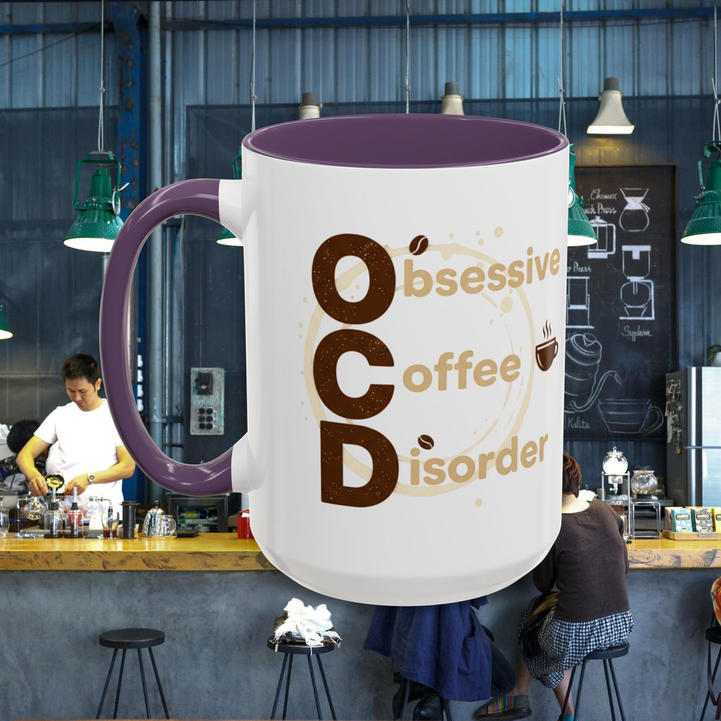 Coffee Mug — "Obsessive Coffee Disorder" Accent Ceramic Mug (11/15oz)