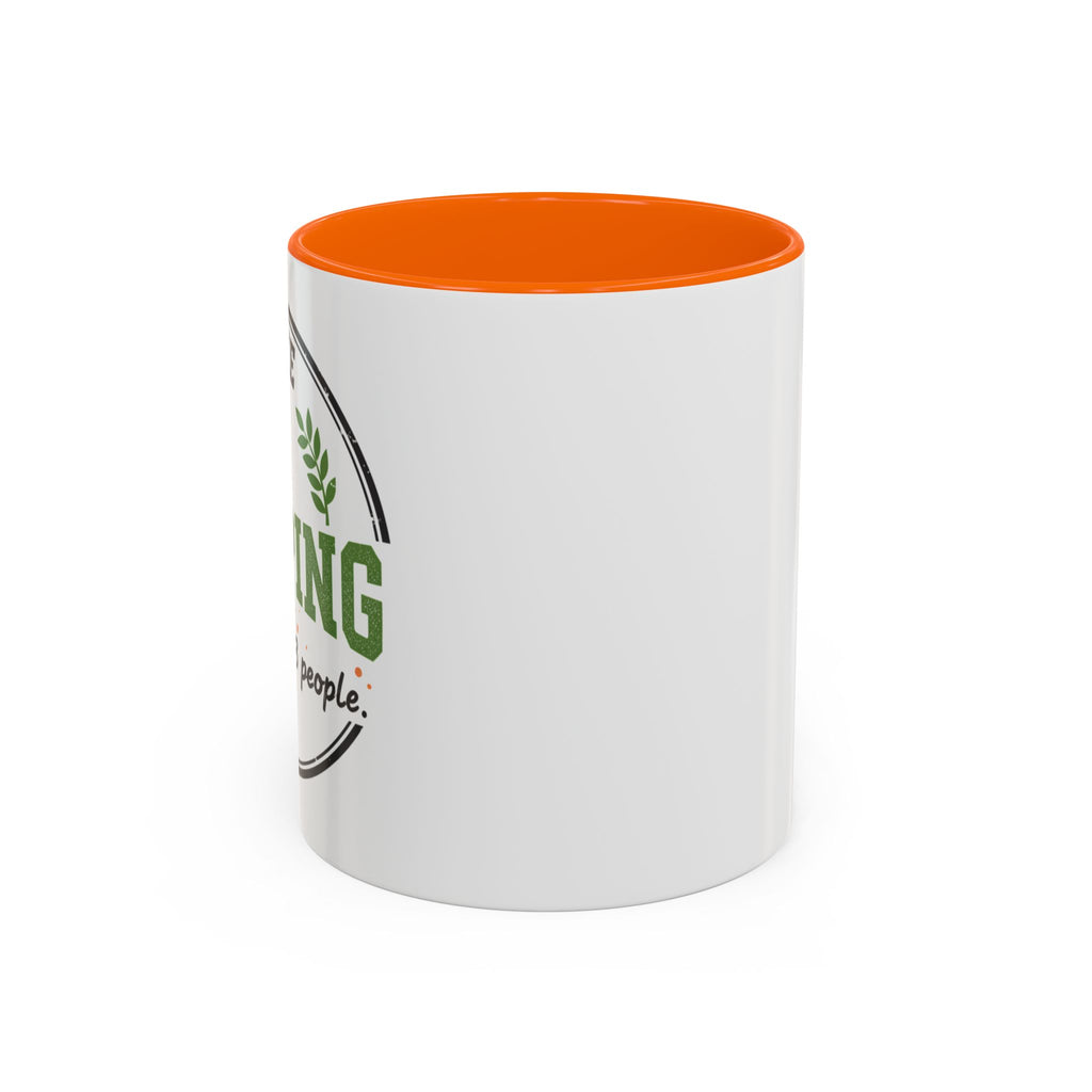 Funny Camping Accent Coffee Mug — I like CAMPING and MAYBE 3 people.