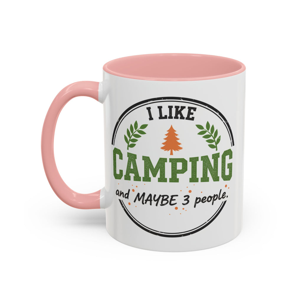 Funny Camping Accent Coffee Mug — I like CAMPING and MAYBE 3 people.