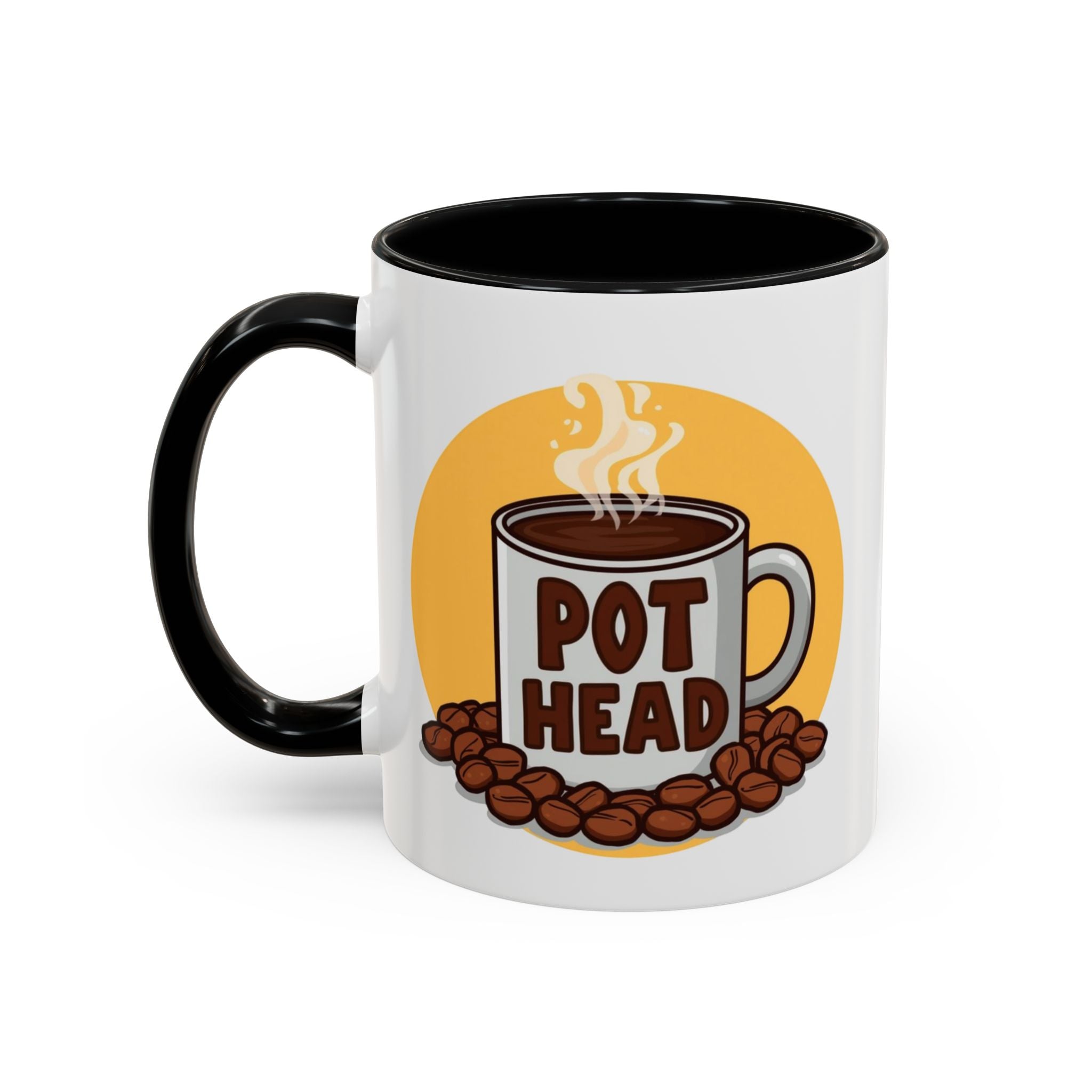 Coffee Mug - Funny coffee "Pot Head" Accent Mug (11/15oz)