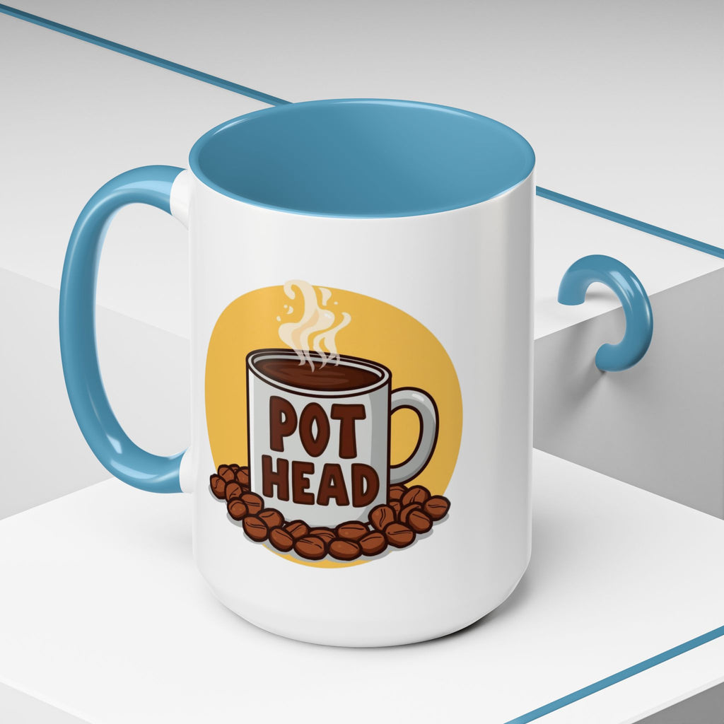 Coffee Mug - Funny coffee "Pot Head" Accent Mug (11/15oz)