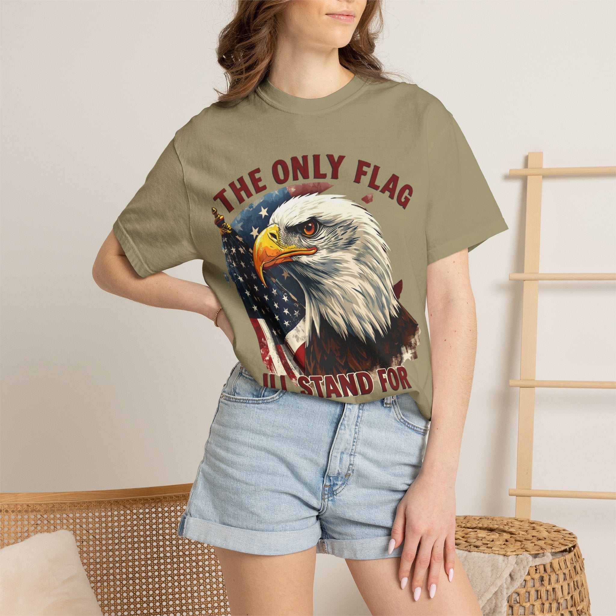 Patriotic Eagle T-Shirt — "The Only Flag I'll Stand For"