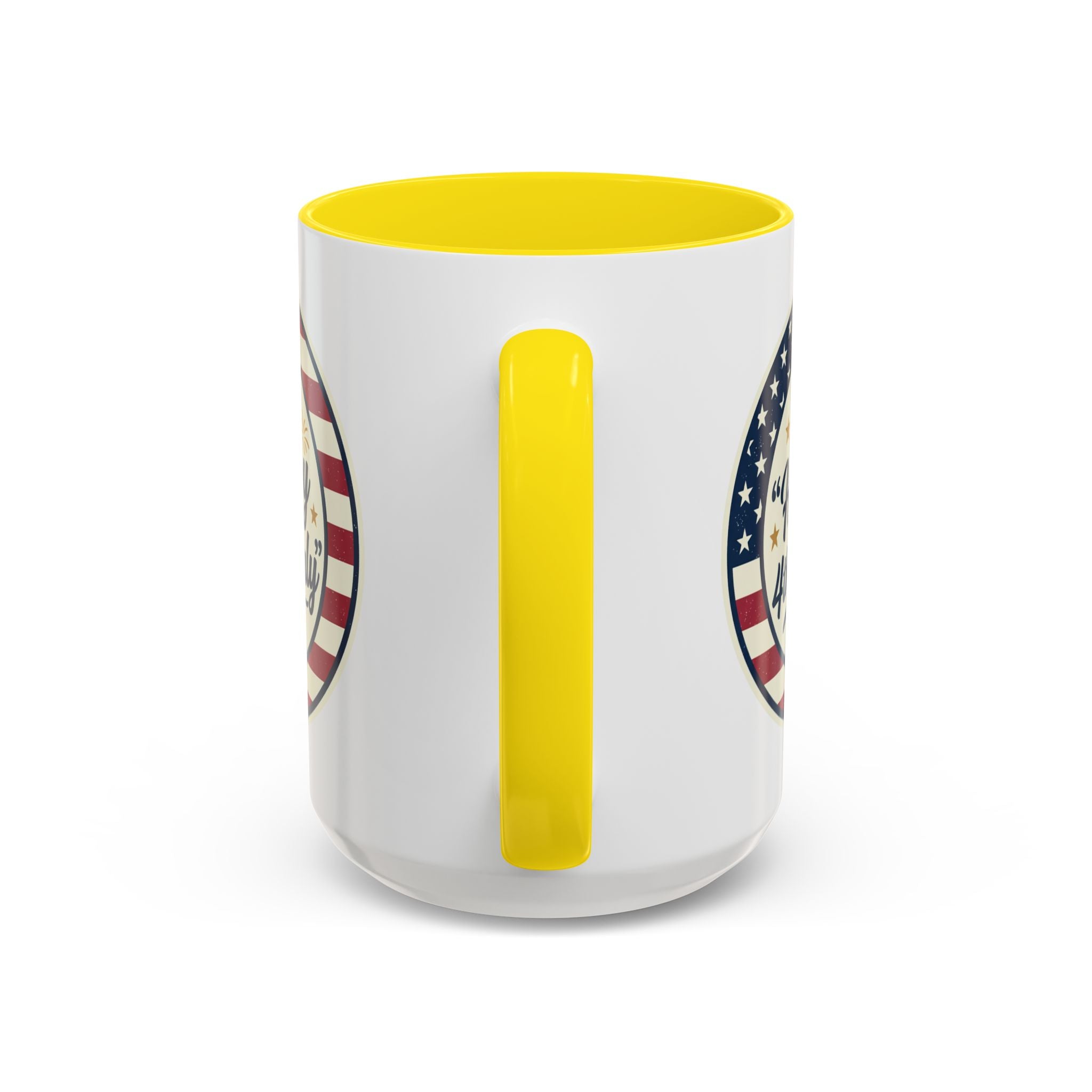 Happy 4th of July Accent Coffee Mug – Patriotic American Flag Design (11/15oz)