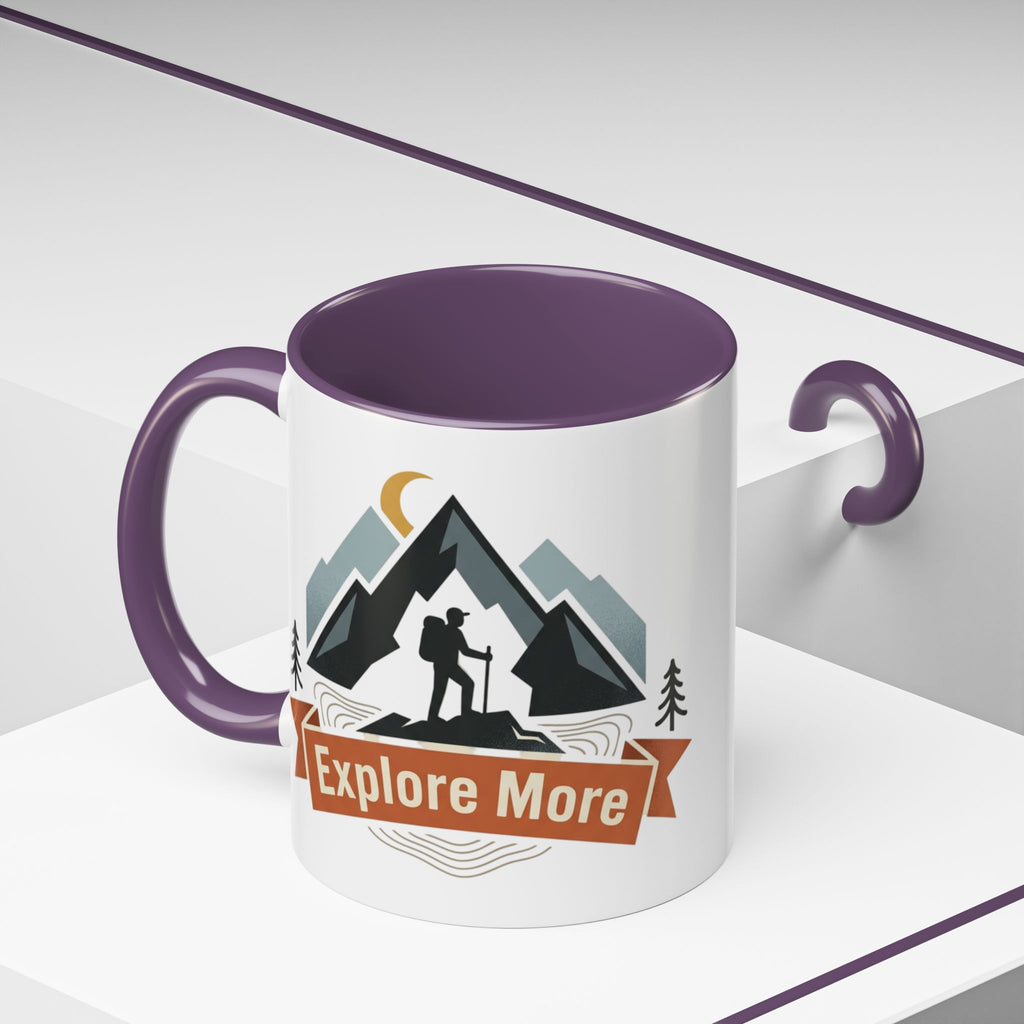 Adventure Coffee Mug — "Explore More" Mountain Camping Accent Mug (11/15oz)
