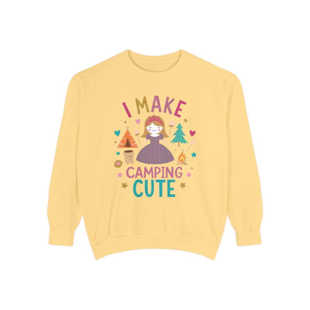 I Make Camping Cute Sweatshirt – "I Make Camping Cute" Graphic Crewneck