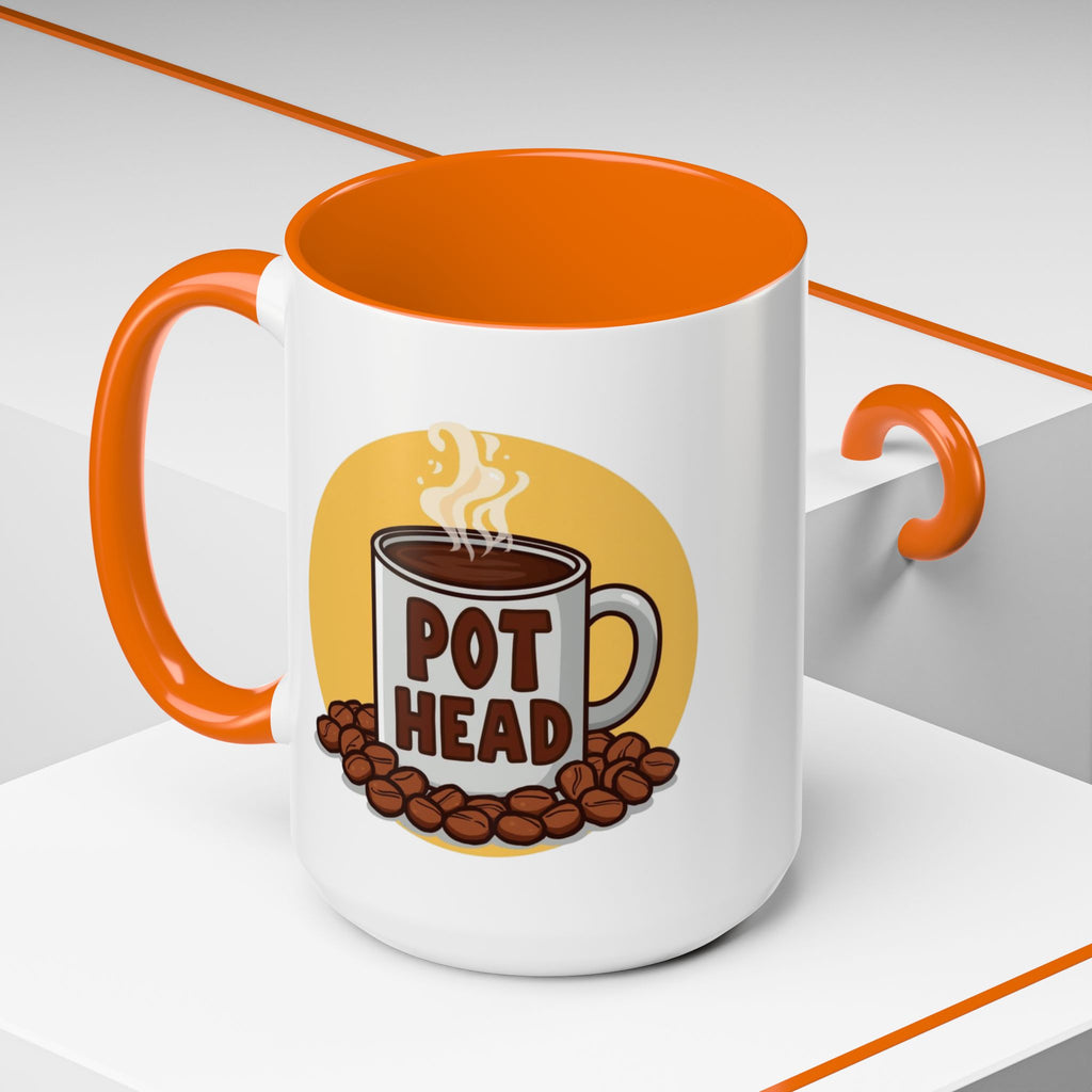 Coffee Mug - Funny coffee "Pot Head" Accent Mug (11/15oz)