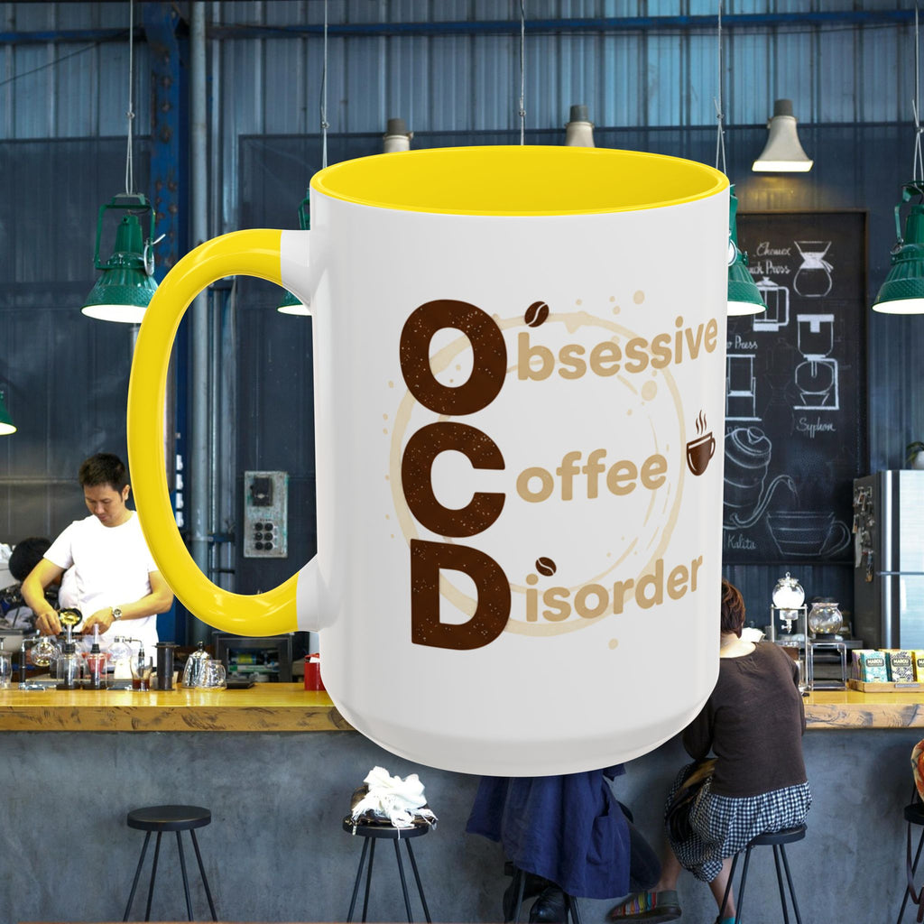 Coffee Mug — "Obsessive Coffee Disorder" Accent Ceramic Mug (11/15oz)