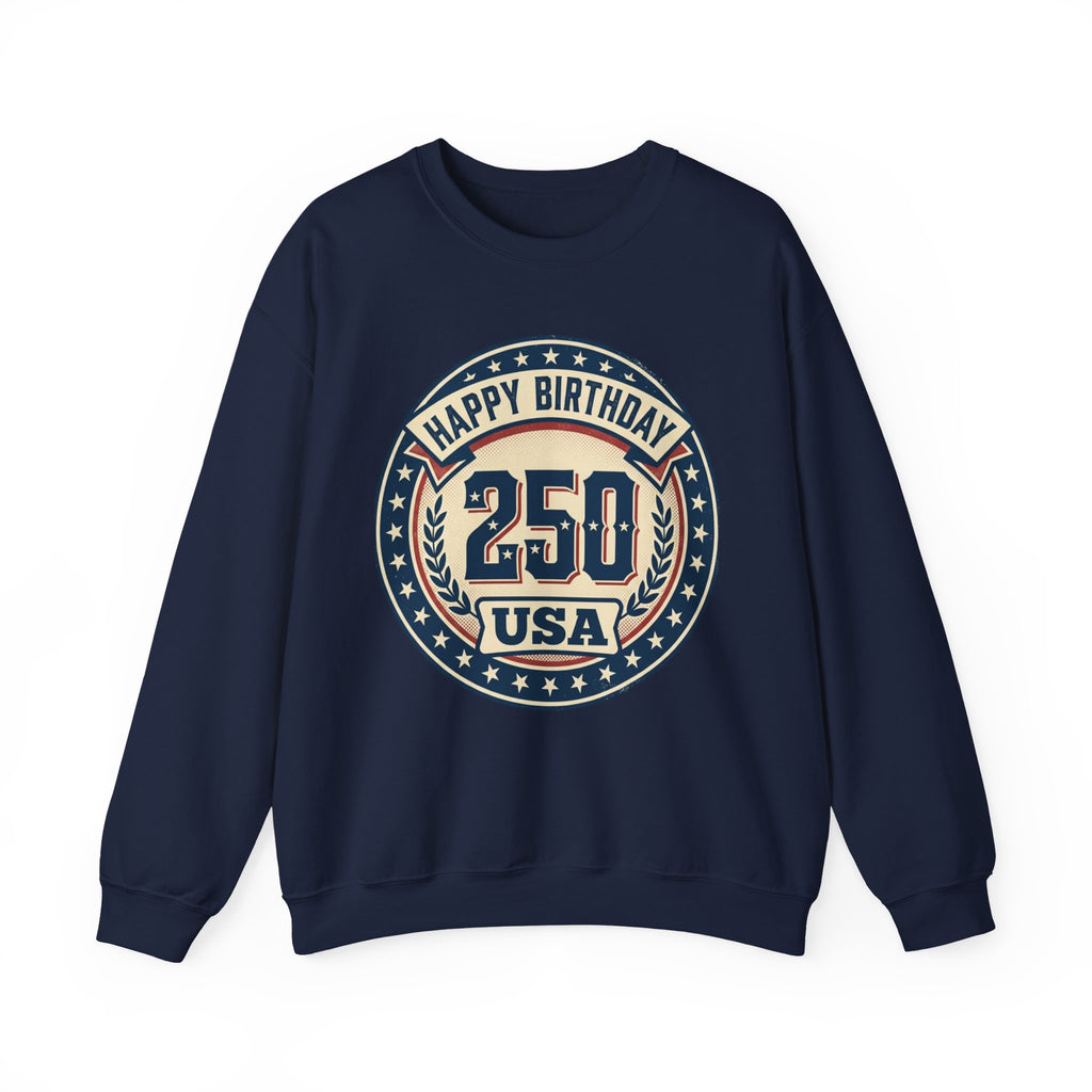 250th USA Birthday Crewneck Sweatshirt – Vintage Independence Celebration
