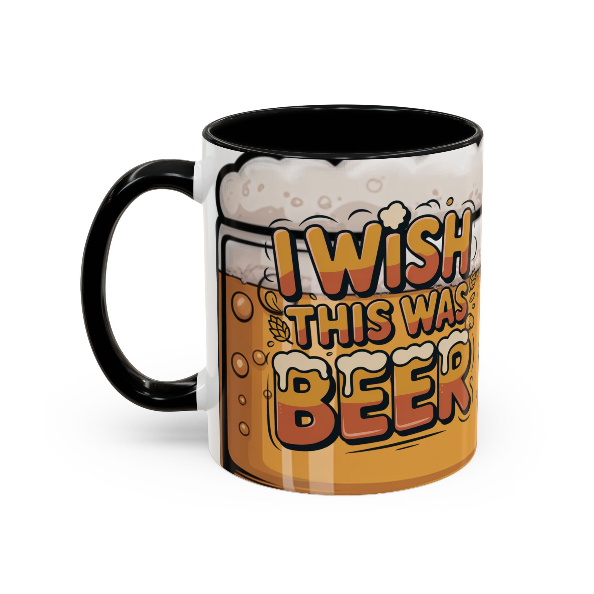 Beer Lover Coffee Mug — 'I WISH THIS WAS BEER' Fun Accent Mug (11/15oz)