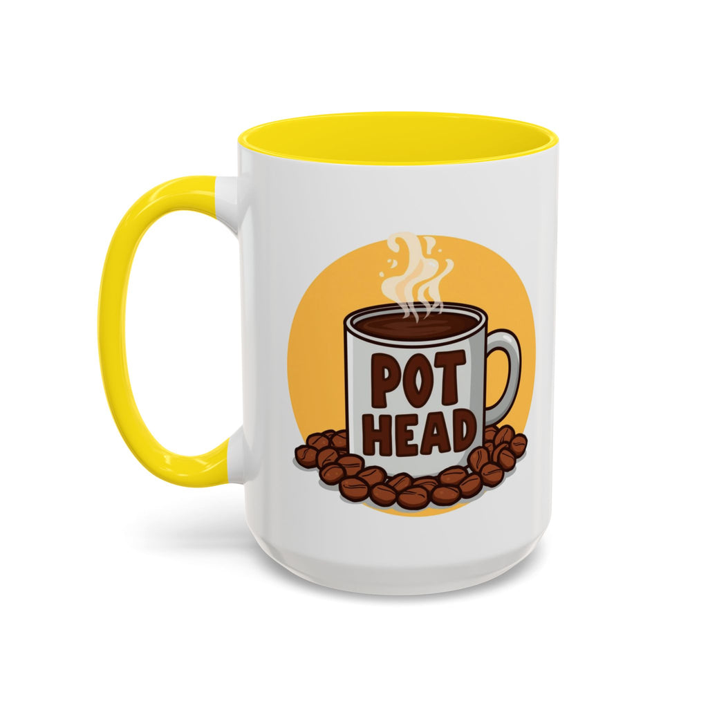 Coffee Mug - Funny coffee "Pot Head" Accent Mug (11/15oz)