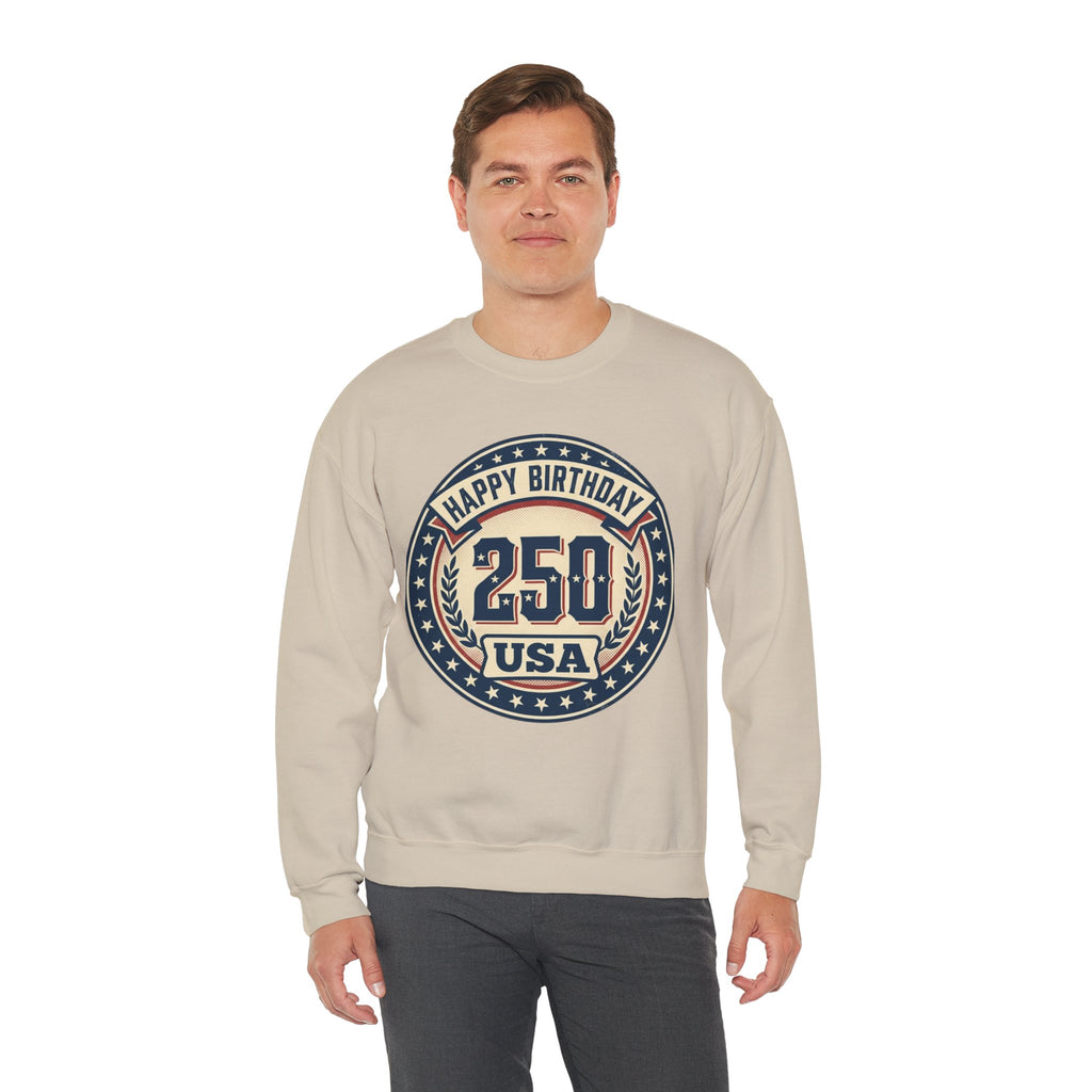 250th USA Birthday Crewneck Sweatshirt – Vintage Independence Celebration