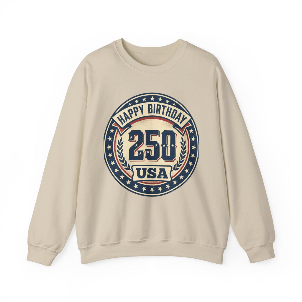 250th USA Birthday Crewneck Sweatshirt – Vintage Independence Celebration