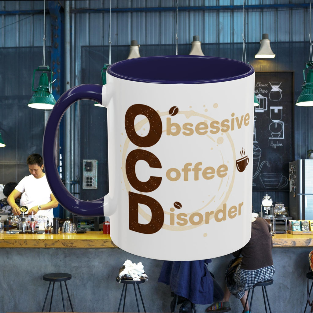 Coffee Mug — "Obsessive Coffee Disorder" Accent Ceramic Mug (11/15oz)