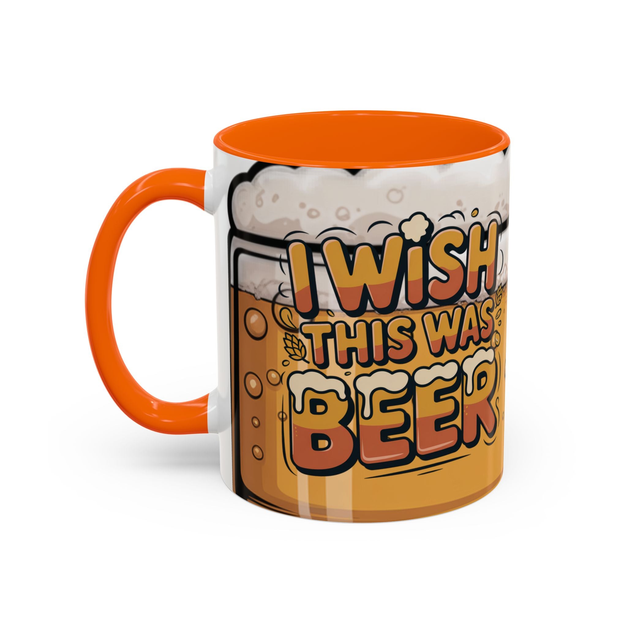 Beer Lover Coffee Mug — 'I WISH THIS WAS BEER' Fun Accent Mug (11/15oz)