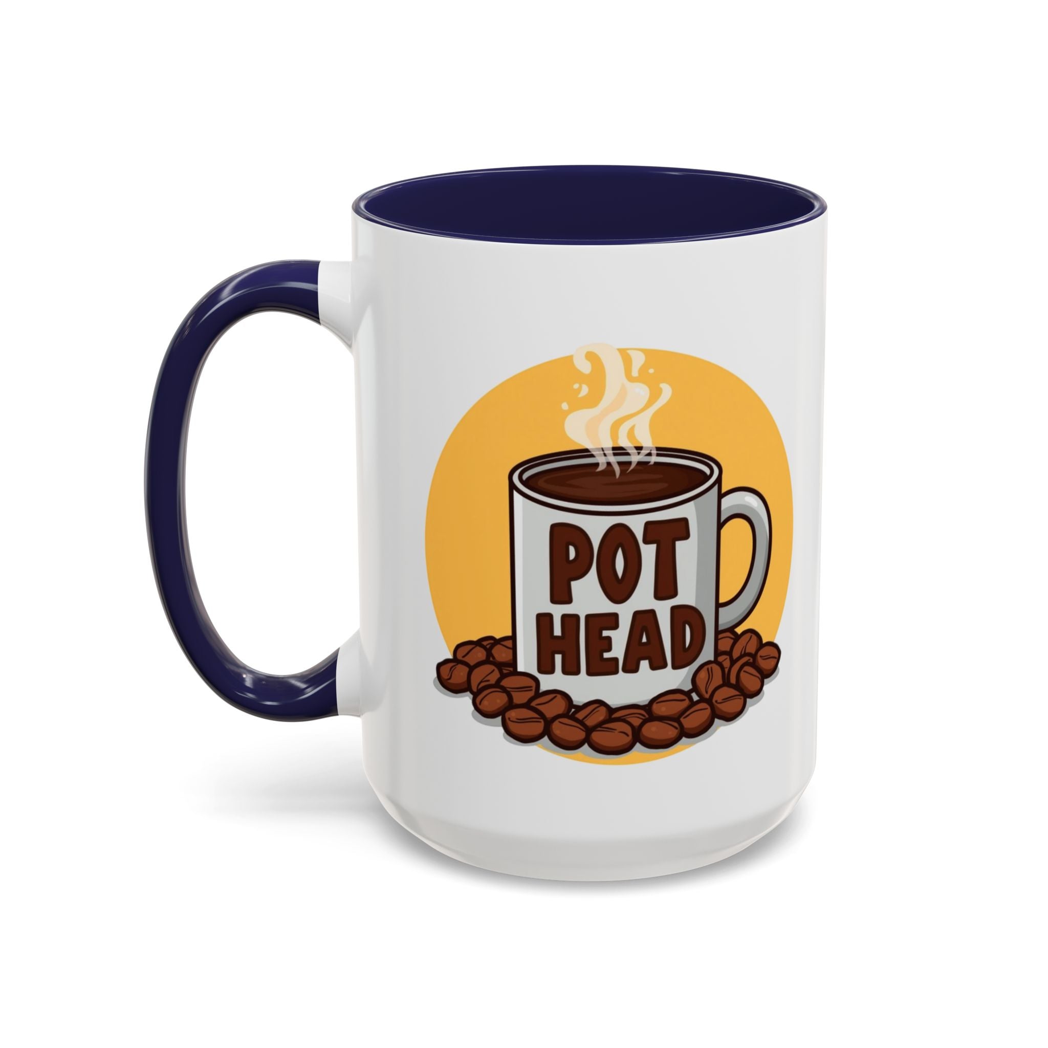 Coffee Mug - Funny coffee "Pot Head" Accent Mug (11/15oz)