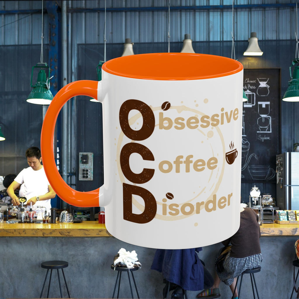 Coffee Mug — "Obsessive Coffee Disorder" Accent Ceramic Mug (11/15oz)