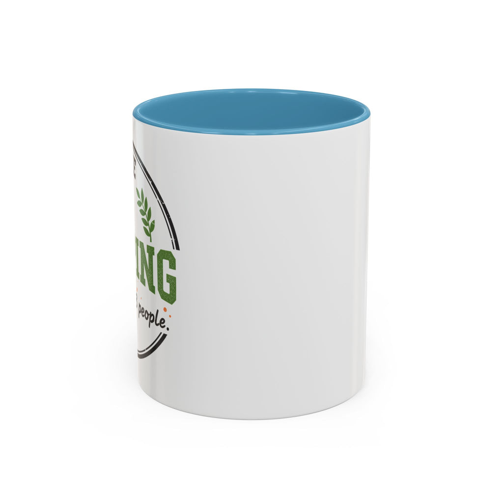 Funny Camping Accent Coffee Mug — I like CAMPING and MAYBE 3 people.