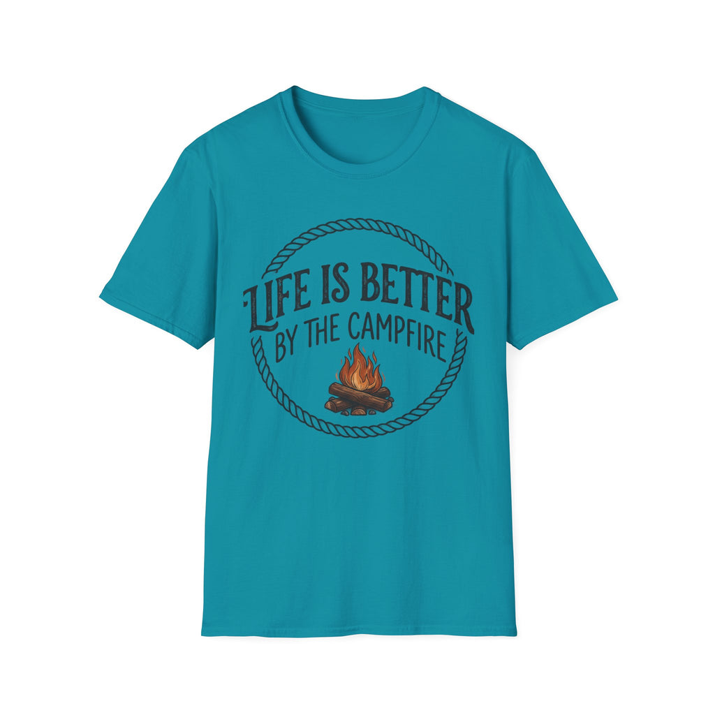 Campfire T-Shirt — "Life Is Better by the Campfire" Outdoor Camping Tee