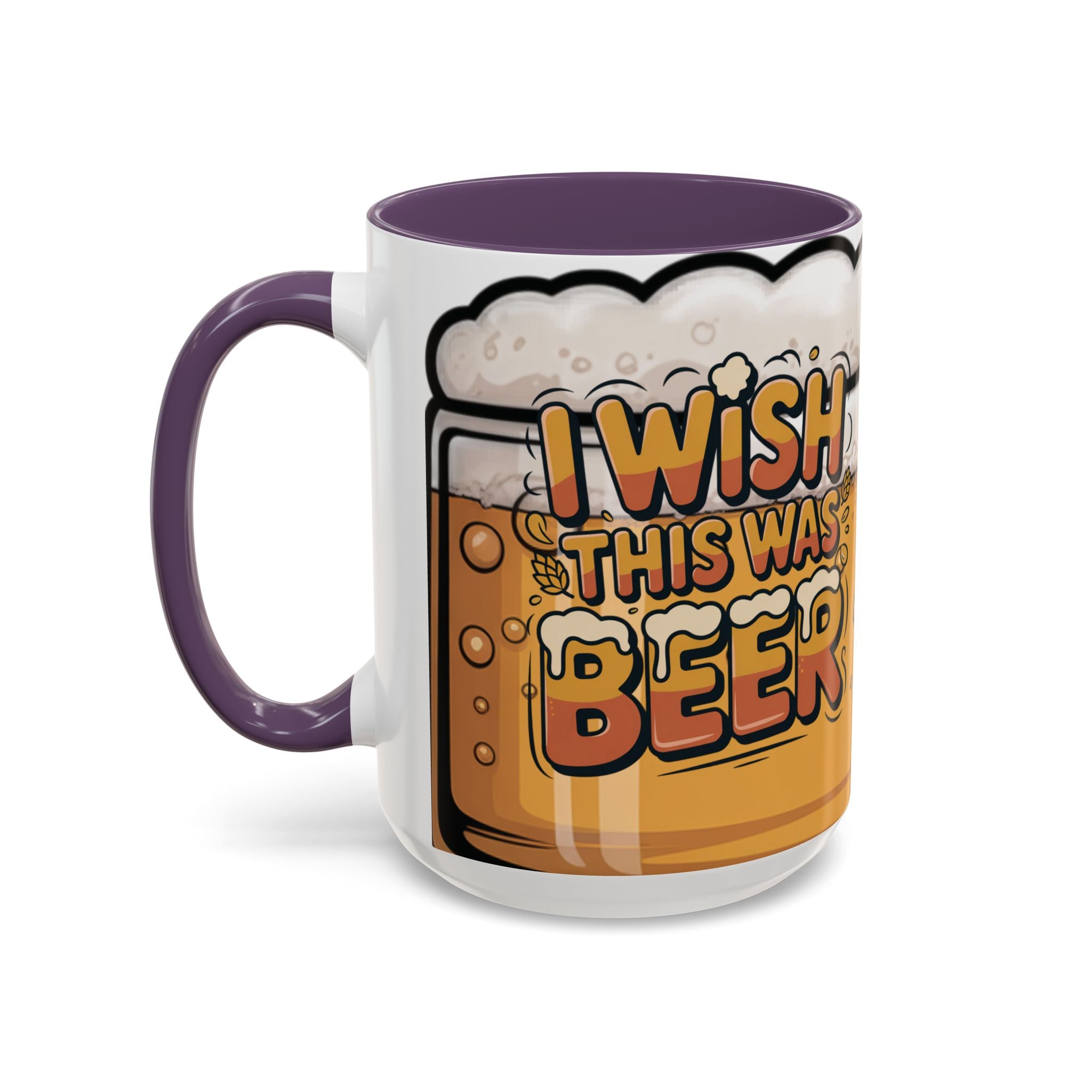 Beer Lover Coffee Mug — 'I WISH THIS WAS BEER' Fun Accent Mug (11/15oz)