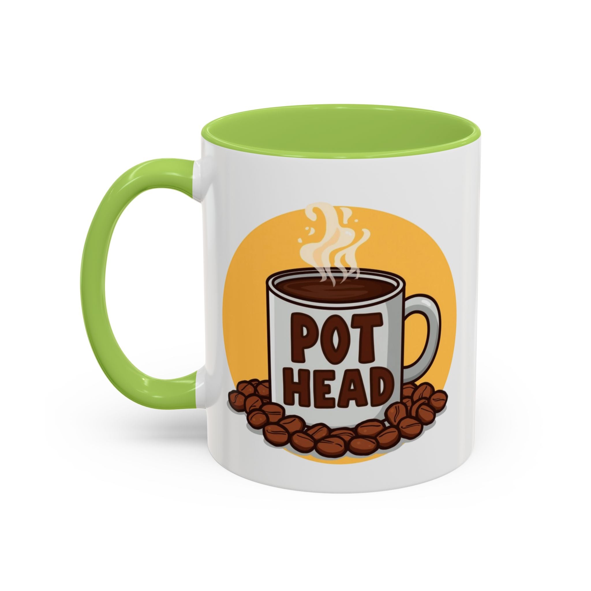 Coffee Mug - Funny coffee "Pot Head" Accent Mug (11/15oz)
