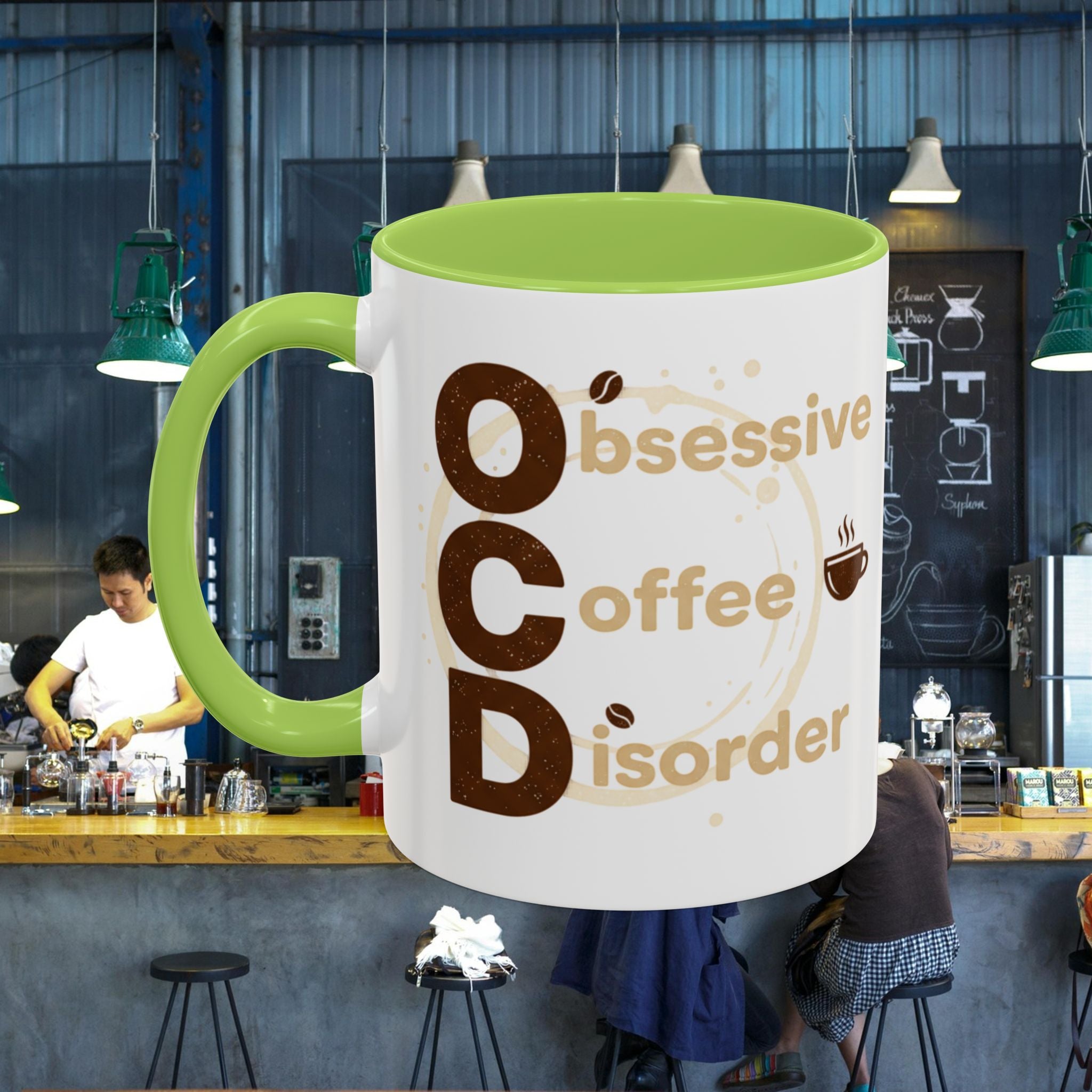 Coffee Mug — "Obsessive Coffee Disorder" Accent Ceramic Mug (11/15oz)