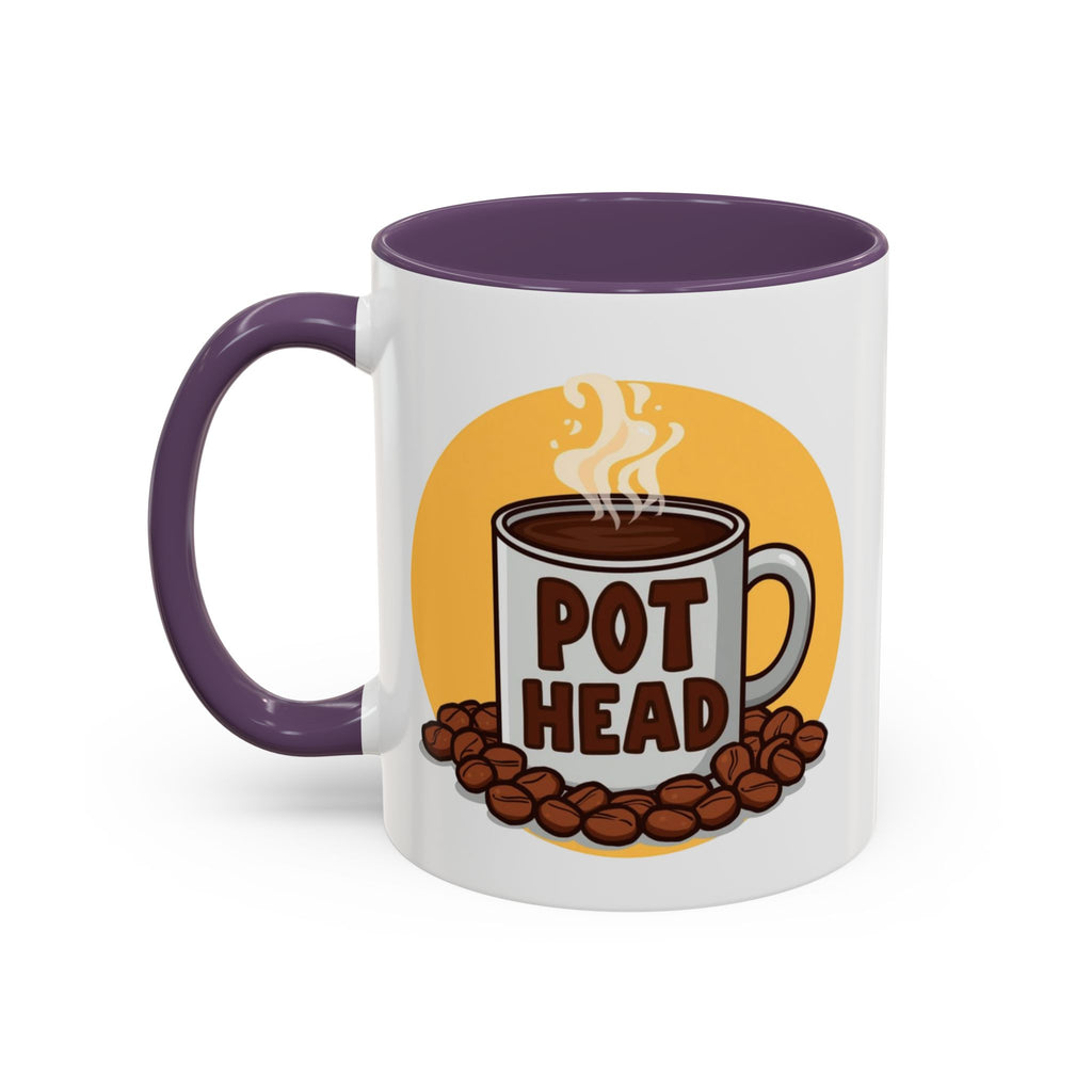 Coffee Mug - Funny coffee "Pot Head" Accent Mug (11/15oz)