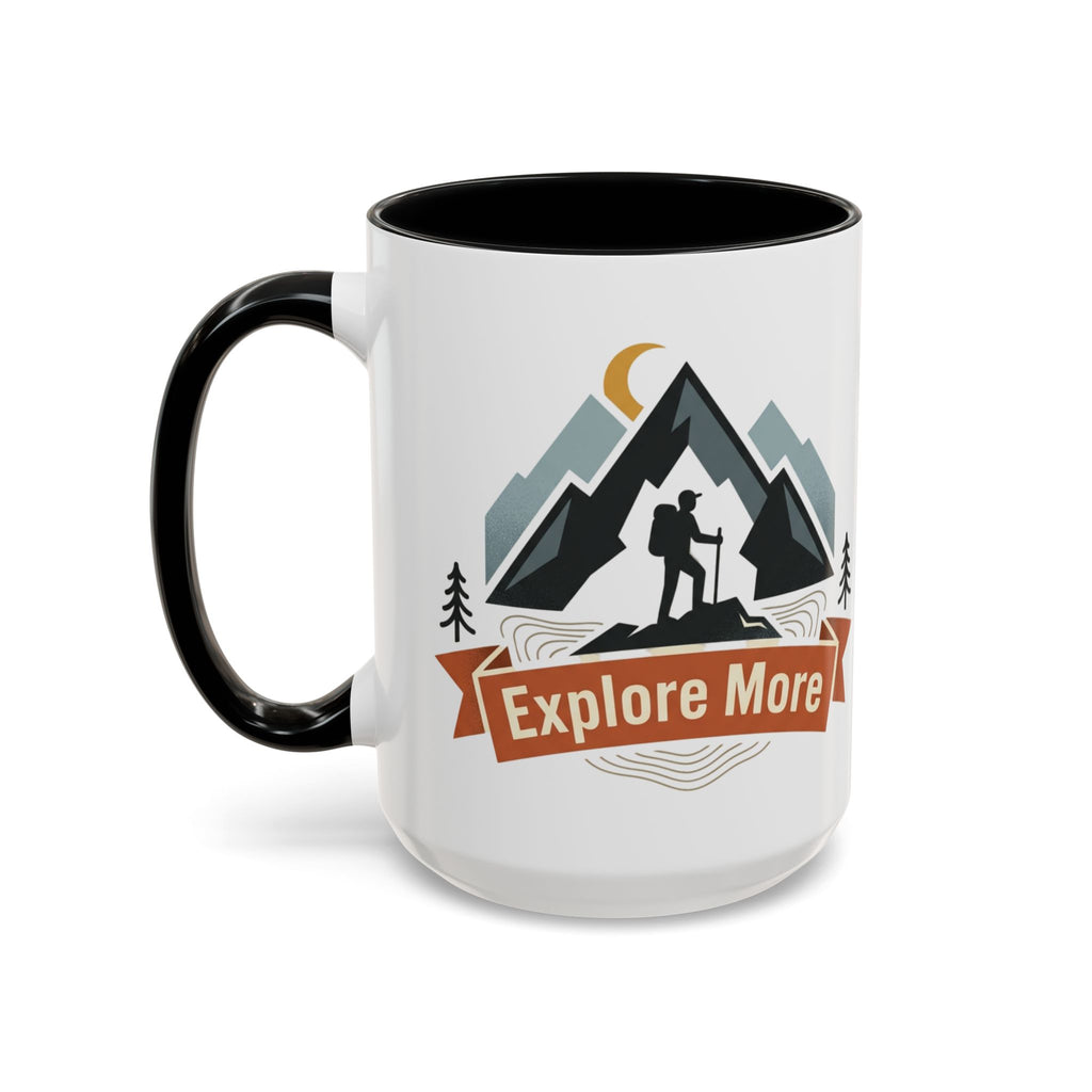 Adventure Coffee Mug — "Explore More" Mountain Camping Accent Mug (11/15oz)