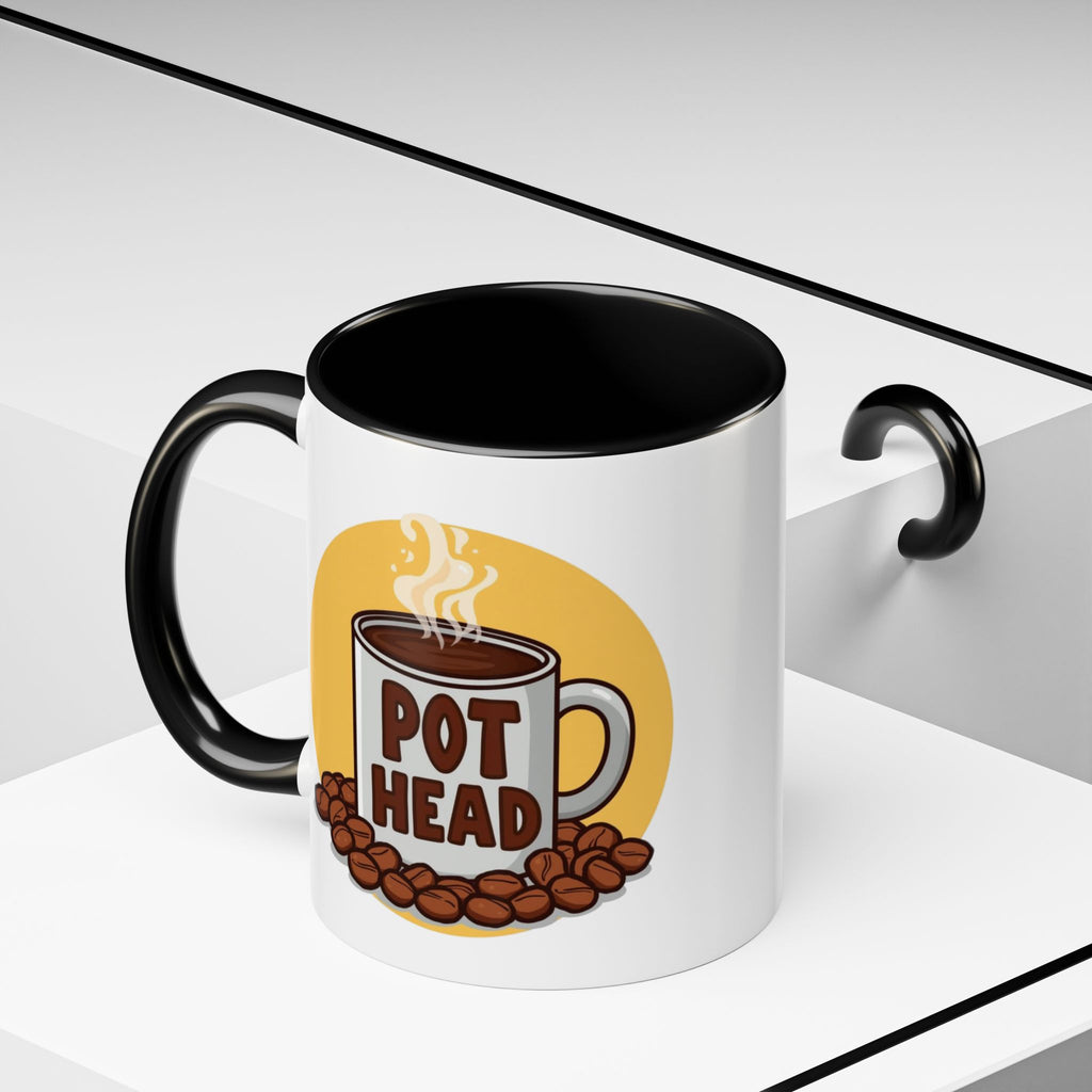 Coffee Mug - Funny coffee "Pot Head" Accent Mug (11/15oz)