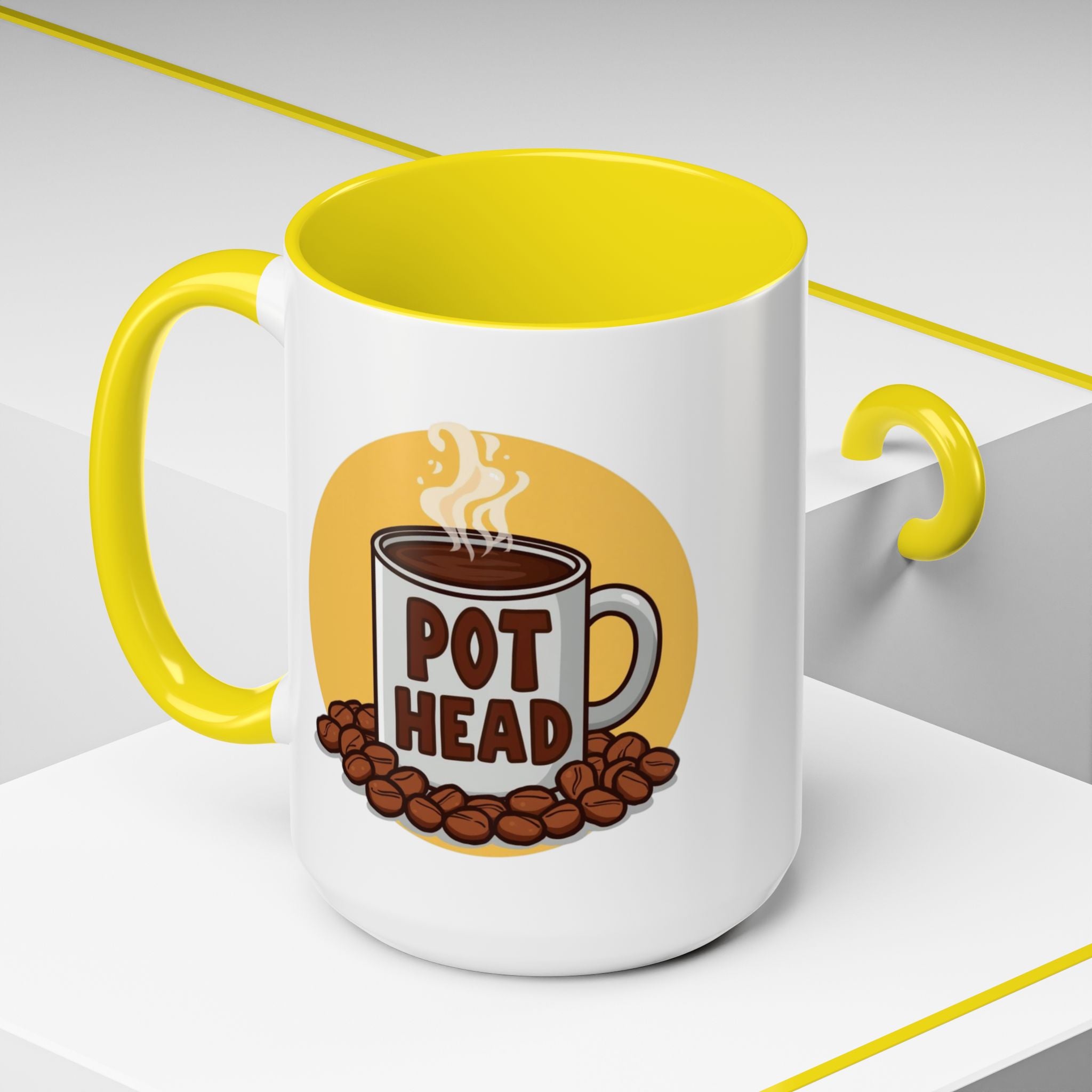 Coffee Mug - Funny coffee "Pot Head" Accent Mug (11/15oz)