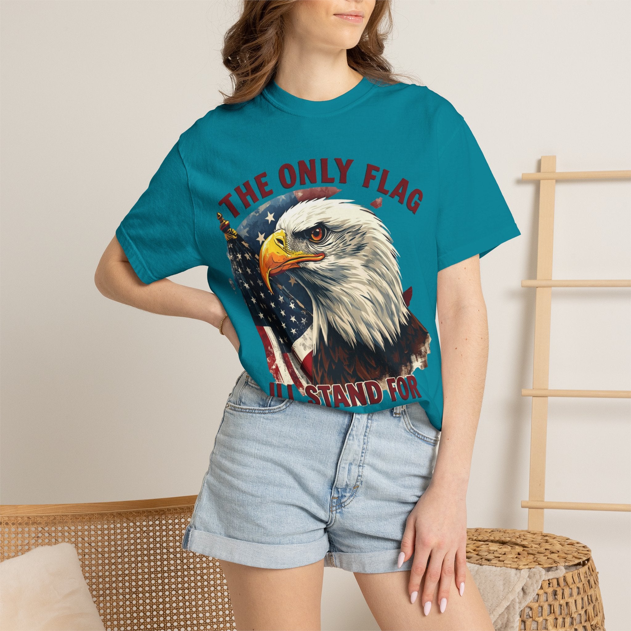 Patriotic Eagle T-Shirt — "The Only Flag I'll Stand For"