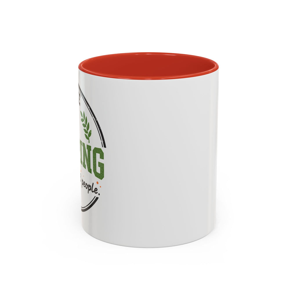 Funny Camping Accent Coffee Mug — I like CAMPING and MAYBE 3 people.