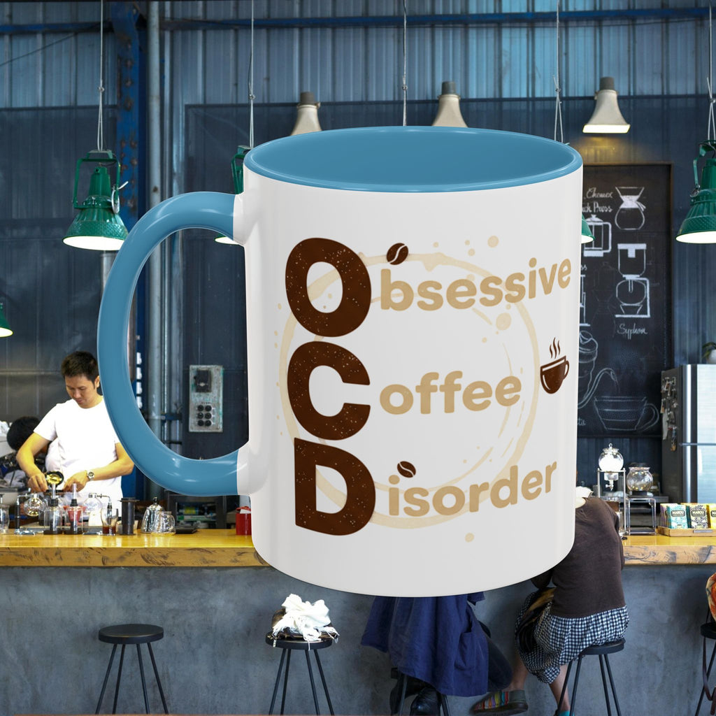Coffee Mug — "Obsessive Coffee Disorder" Accent Ceramic Mug (11/15oz)