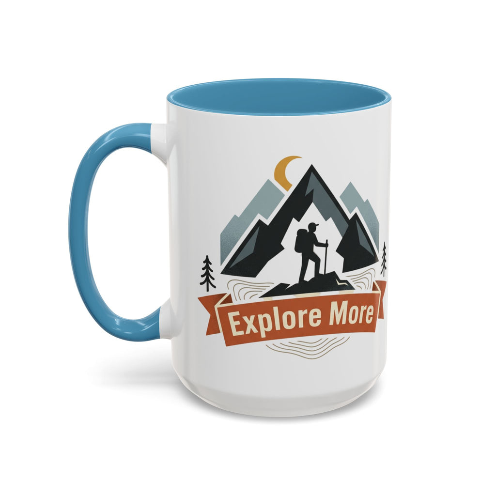 Adventure Coffee Mug — "Explore More" Mountain Camping Accent Mug (11/15oz)