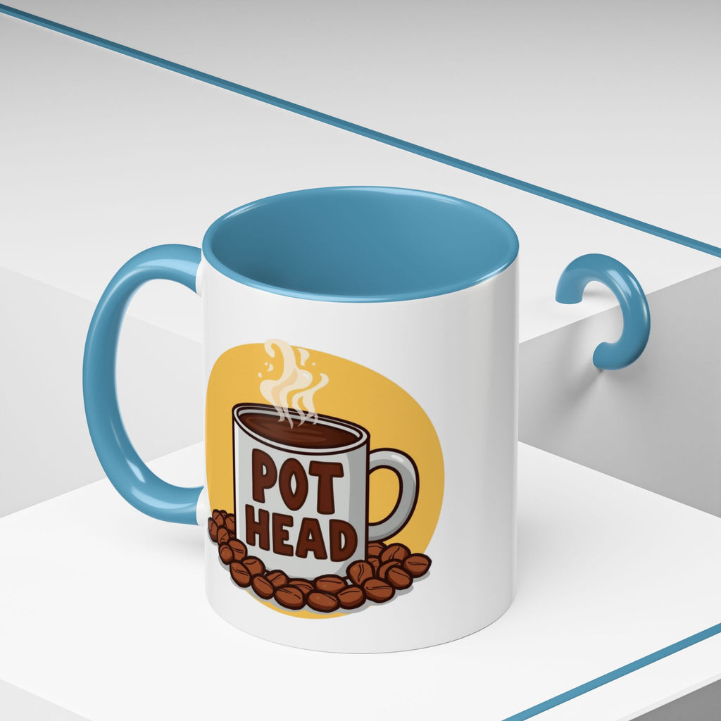 Coffee Mug - Funny coffee "Pot Head" Accent Mug (11/15oz)
