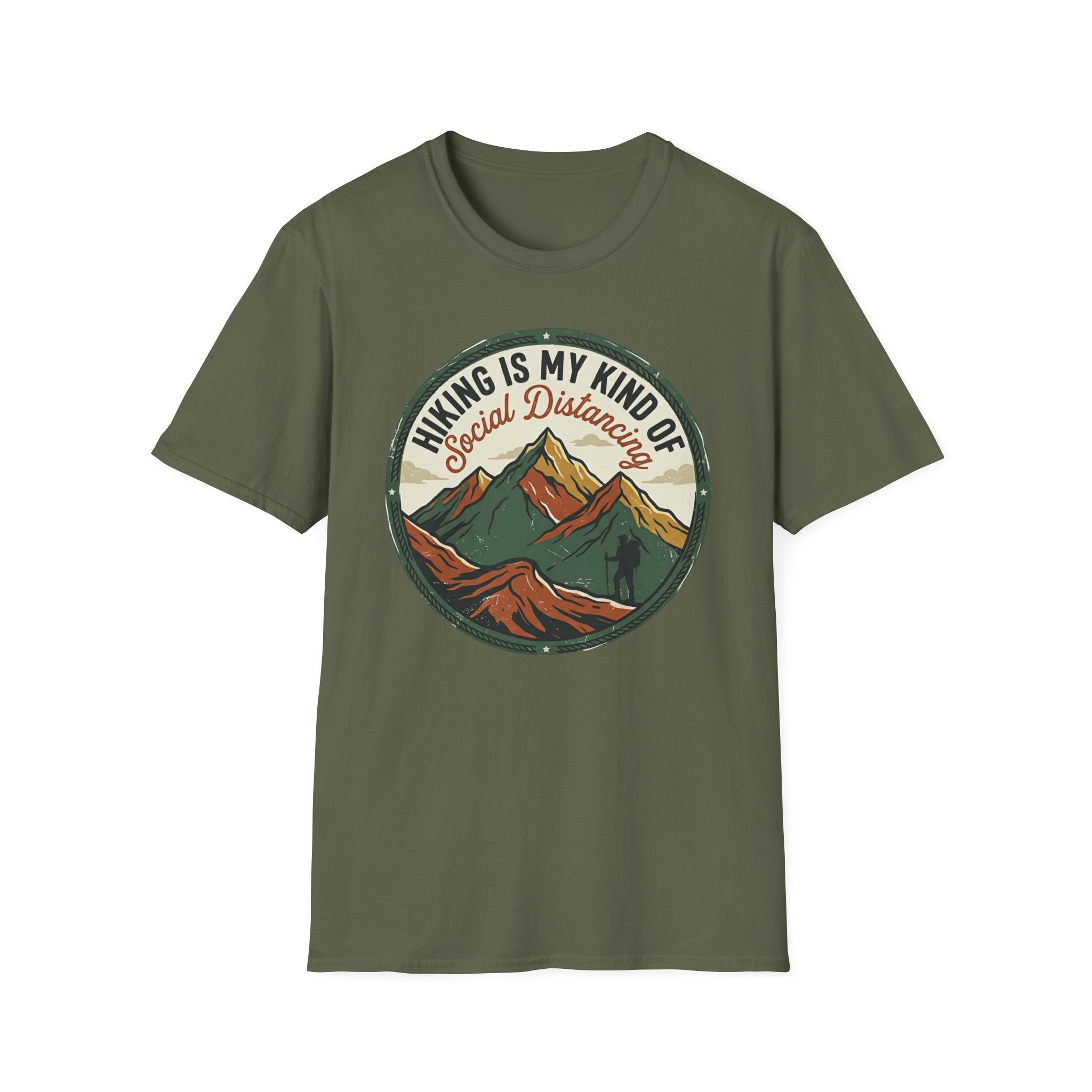 Hiking Is My Kind of Social Distancing T-Shirt — Vintage Mountain Outdoor Tee