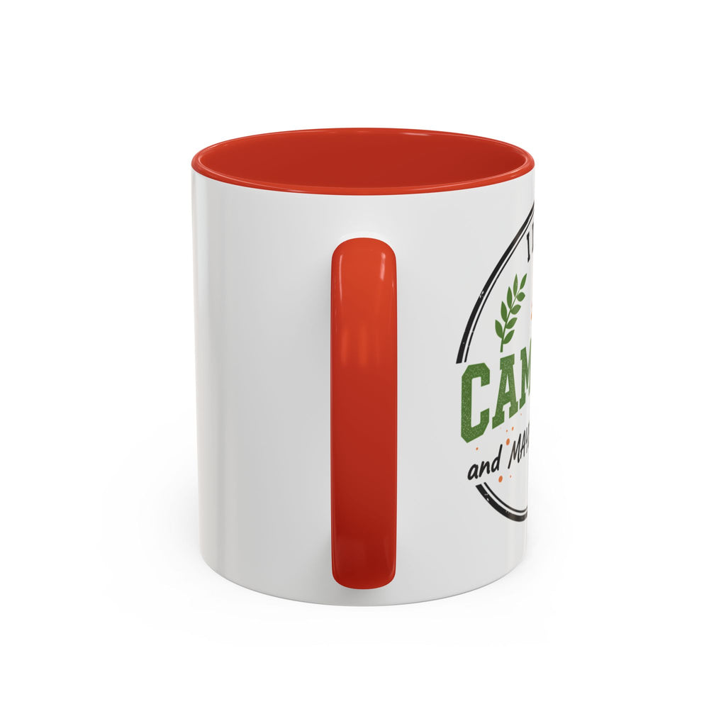 Funny Camping Accent Coffee Mug — I like CAMPING and MAYBE 3 people.