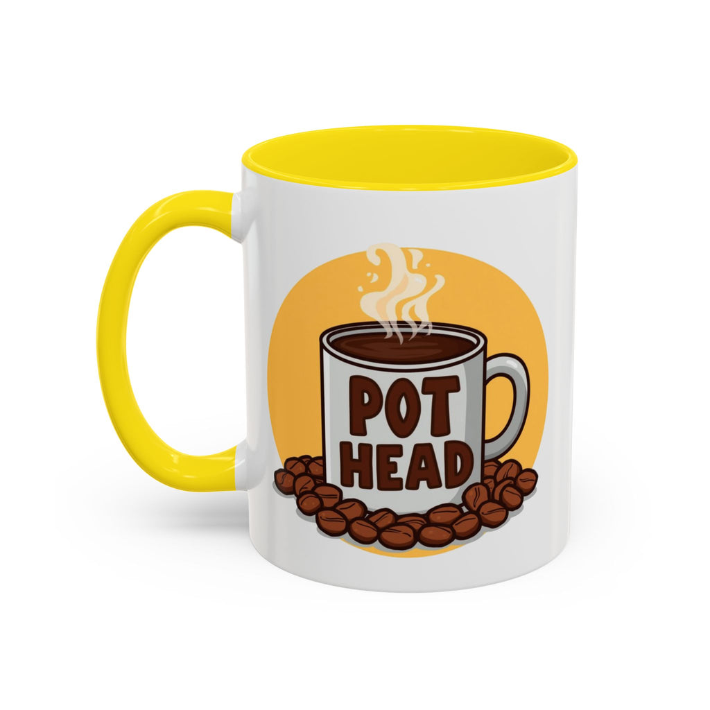 Coffee Mug - Funny coffee "Pot Head" Accent Mug (11/15oz)