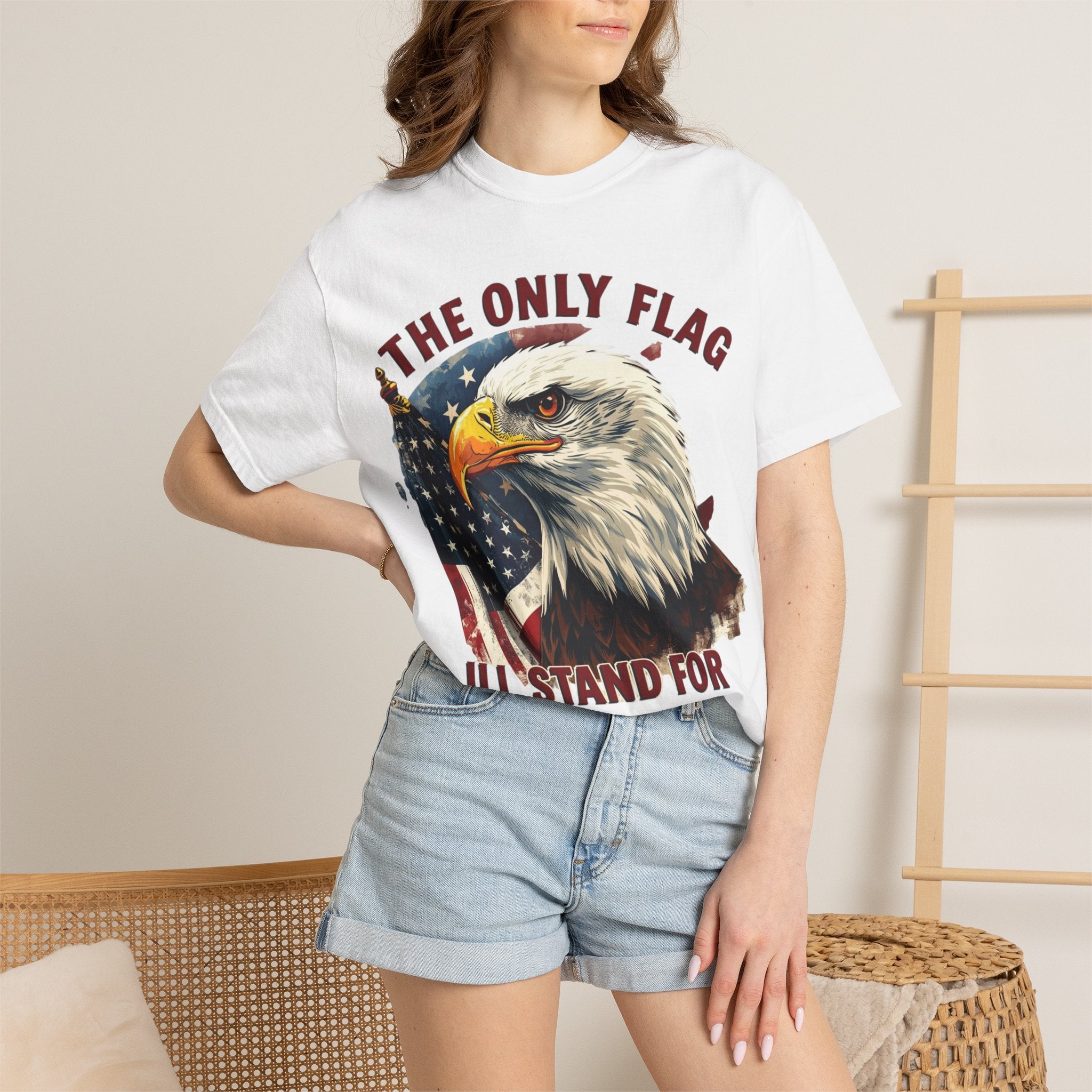 Patriotic Eagle T-Shirt — "The Only Flag I'll Stand For"