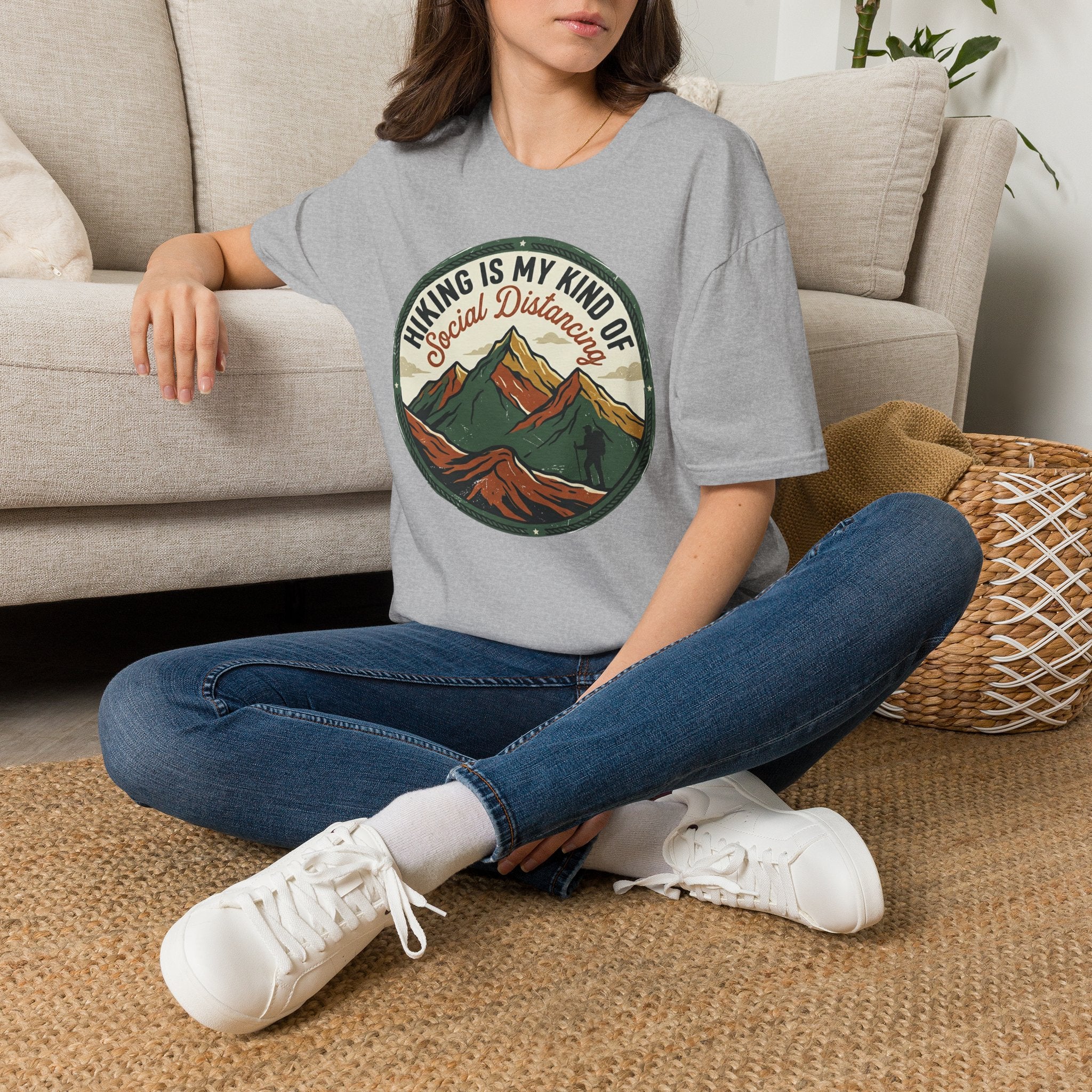 Hiking Is My Kind of Social Distancing T-Shirt — Vintage Mountain Outdoor Tee
